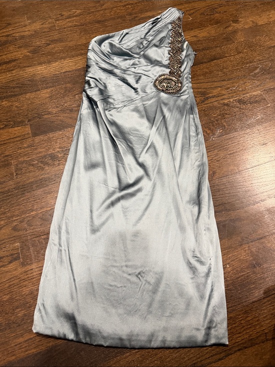 Roberto Cavalli Dresses & Skirts - Vintage y2k Roberto Cavalli One-Shoulder Silver Evening Dress with Beaded sz 42
